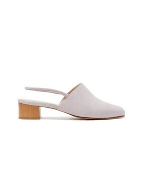 Anne Thomas Williamsburg Slingback Low Block Heel Mules, Light Lavender 41